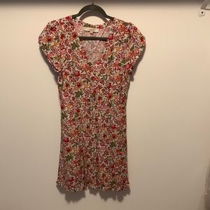 LOFT summer floral dress, Size 8, button front
